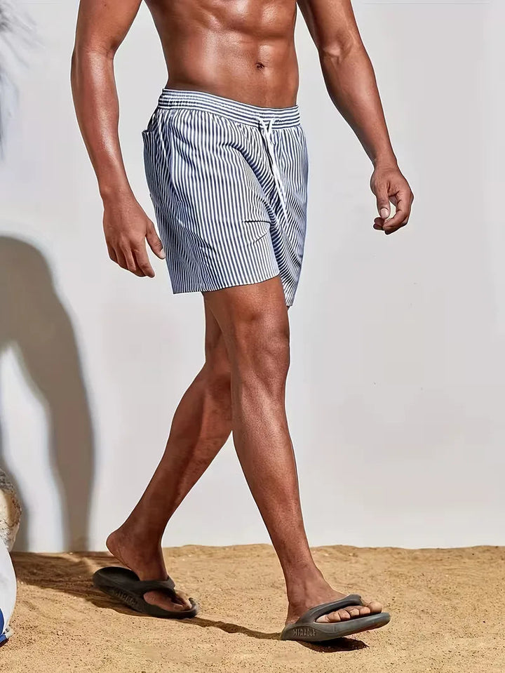 Herre Stribede Badeshorts | Strand og Ferie Essentielt